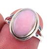 Кольцо из чистого серебра 925 пробы с натуральным розовым опалом, размер 6, W9W28