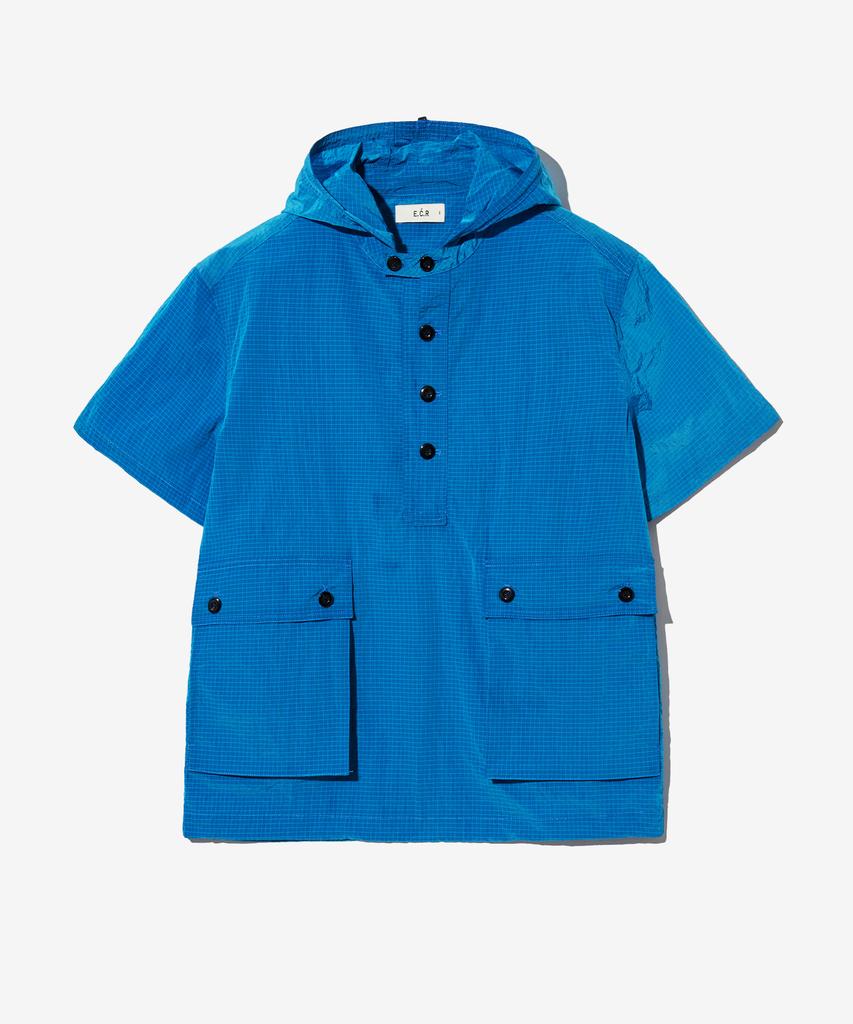 ECORR Nylon Hooded Short Sleeve Pullover_Blue
