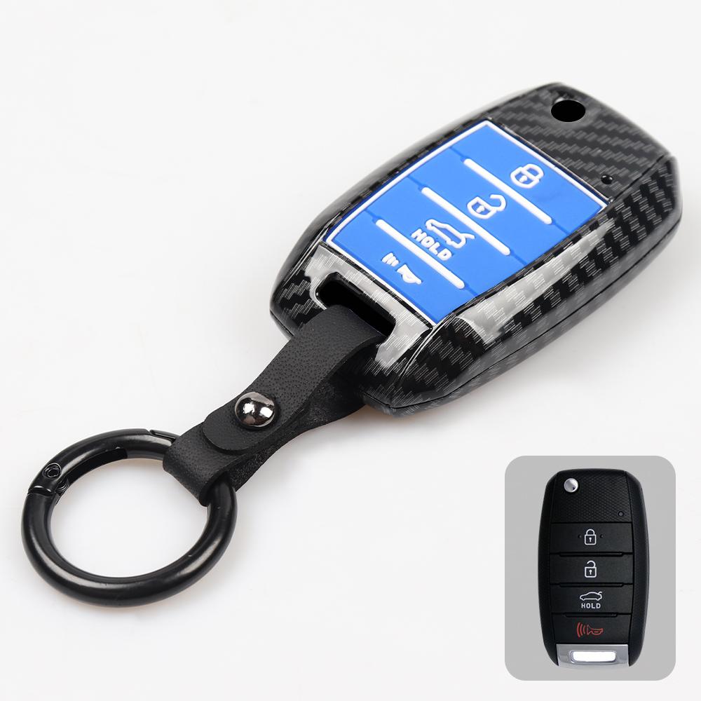 Для Kia Sedona Grand Carnival 2015 2016 2017 2018 Stonic Forte Niro Soul Sorento ABS карбоновый чехол для автомобильного ключа