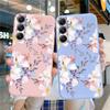 Мягкий силиконовый чехол с цветочным узором для Samsung M35 A35 Xiaomi Redmi Note 13 Pro Poco C65 iPhone Huawei Honor Realme Camera Защитный противоударный чехол
