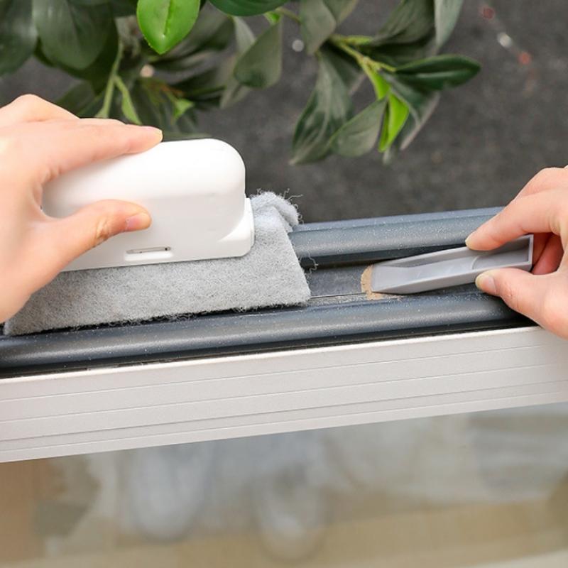 Съемная щетка для пазов 2-в-1, щетка для оконных прорезей и щеток для подоконников, многофункциональная щетка для бытовой чистки