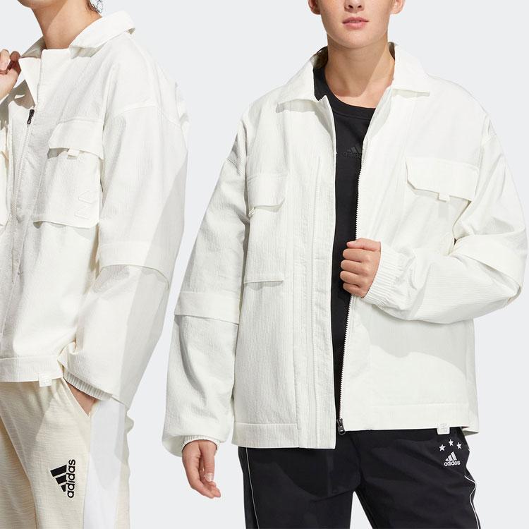 Adidas Тканая куртка со съемными рукавами, повседневная спортивная верхняя одежда унисекс, ярко-белый IA8168