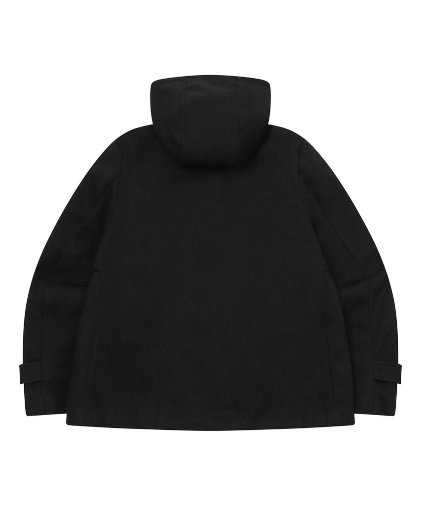 Mucent [Pin Badge Included] Molen Flap Hooded Duffle Short Coat Unisex (2 Colors)