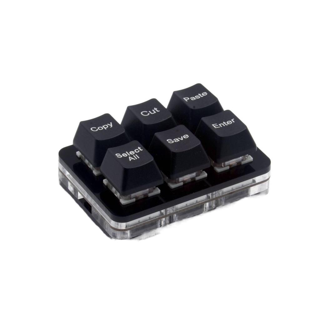 Индивидуальная мини-клавиатура USB для офиса с двойным TYPE-C: 6 клавиш для Копировать, Вставить, Вырезать, Выделить все, Сохранить