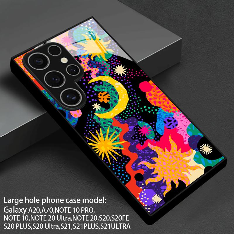 Чехол-бампер 2D с узором «Космическая радуга» для Samsung Galaxy S26 S25 S24 S23 S22 S21 S20 A56 A55 A36 Закаленное стекло Защитная крышка