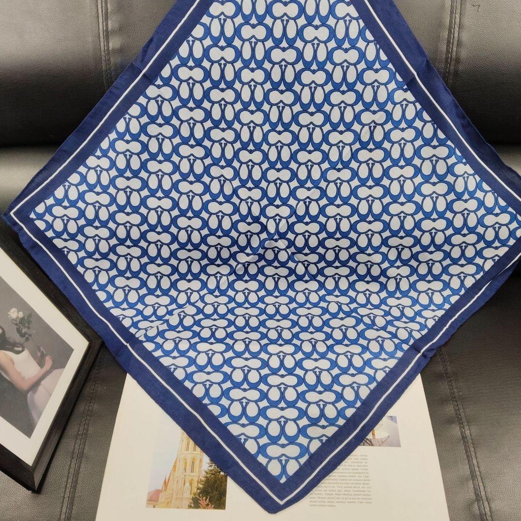 Ретро Шарф из Хлопка и Льна с Шелковым Узором "Елочка": Бархатистое ощущение, Маленький квадрат, Шарф от солнца, Женская бандана и платок.