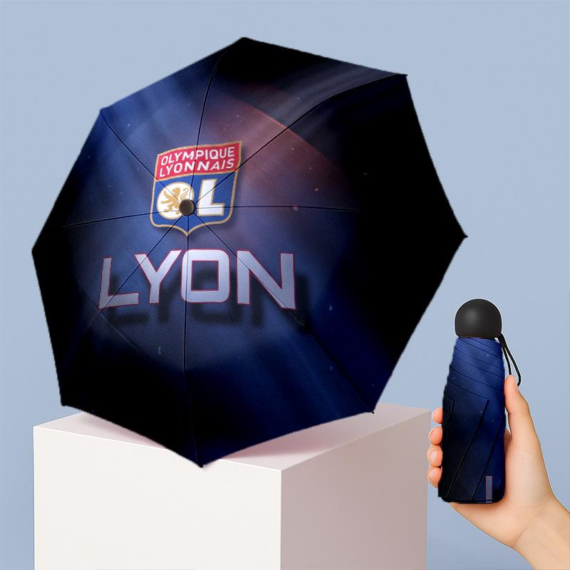 Мини 5-складной карманный зонт Lyon FC Компактный легкий Защита от УФ-лучей дождя и солнца Зонт Портативный дорожный зонт