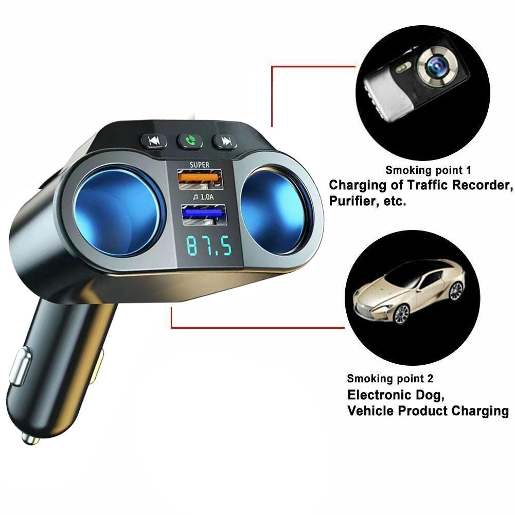 3.1A Двойное USB Быстрое Автомобильное Зарядное Устройство Беспроводной Bluetooth FM Радио Модулятор 12/24В Автомобильный Прикуриватель Передатчик Плеер Адаптер Розетка T3O5