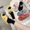 Мягкие плюшевые хлопковые милые тапочки для пар, унисекс, нескользящие напольные домашние пушистые тапочки для женщин, обувь для спальниdf4