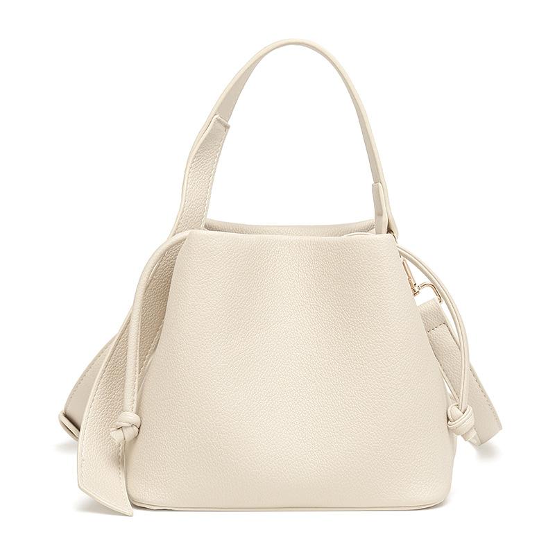 Vegetable Basket Bag Drawstring Bucket Bag Textured Commuter Versatile Shoulder Messenger Bag Women's Elegant Handbag
