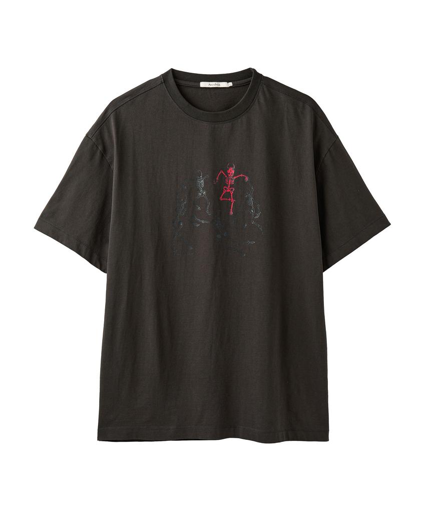 AREUBAN Ghost Dancing Half Sleeve T-Shirt_Soft Charcoal