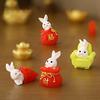 2Pcs Rabbit Ornament Landscape Ornament Resin Rabbit Zodiac Micro for Desktop
