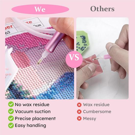 Вакуумная алмазная художественная ручка Электрическая алмазная художественная ручка с лотком для хранения Инструмент для размещения алмазов без воска для всех видов алмазов