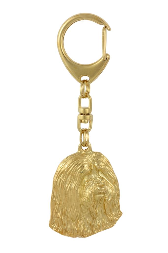 Bearded Collie, Highland Collie, Mountain Collie - Gilded Key Ring with Dog In Gift Box, Handbag Decoration, Luxury Accessory by Art-Dog Brand