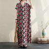 2024 Plus Size Dress Women Summer V-Neck Sundress Bohemian Floral Print Loose Big Oversize Maxi Dress 716