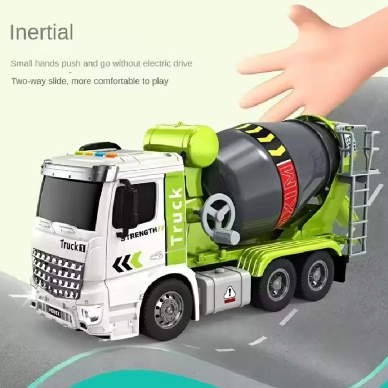 Simulation Inertial Engineering Truck Cement Mixing Discharge Acousto-optic Concrete Set Toy Car Toys For Kids 2 To 4 Years Old