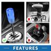 A ABSOPRO Universal Shift Knob 10cm Stick Shifter Lever Knob with 2 Adapters for Auto and Manual Vehicles Acrylic Blue