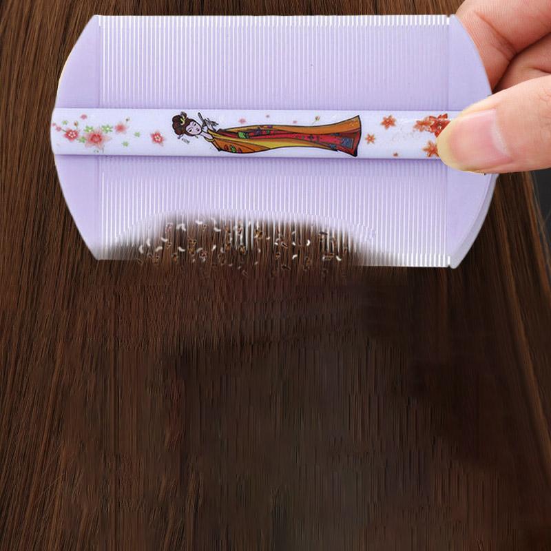 Бамбуковый гребень от вшей, двухсторонний, с супер густыми зубцами, удаляет перхоть, очищает кожу головы, массажирует кожу головы, удаляет блох, инструменты для волос