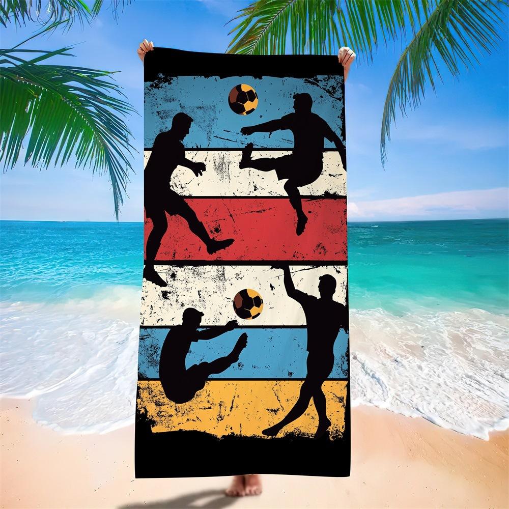 Water-Absorbing Portable Adult Football Beach Towel European, American And South American Bath Towel Digital Printing Factory