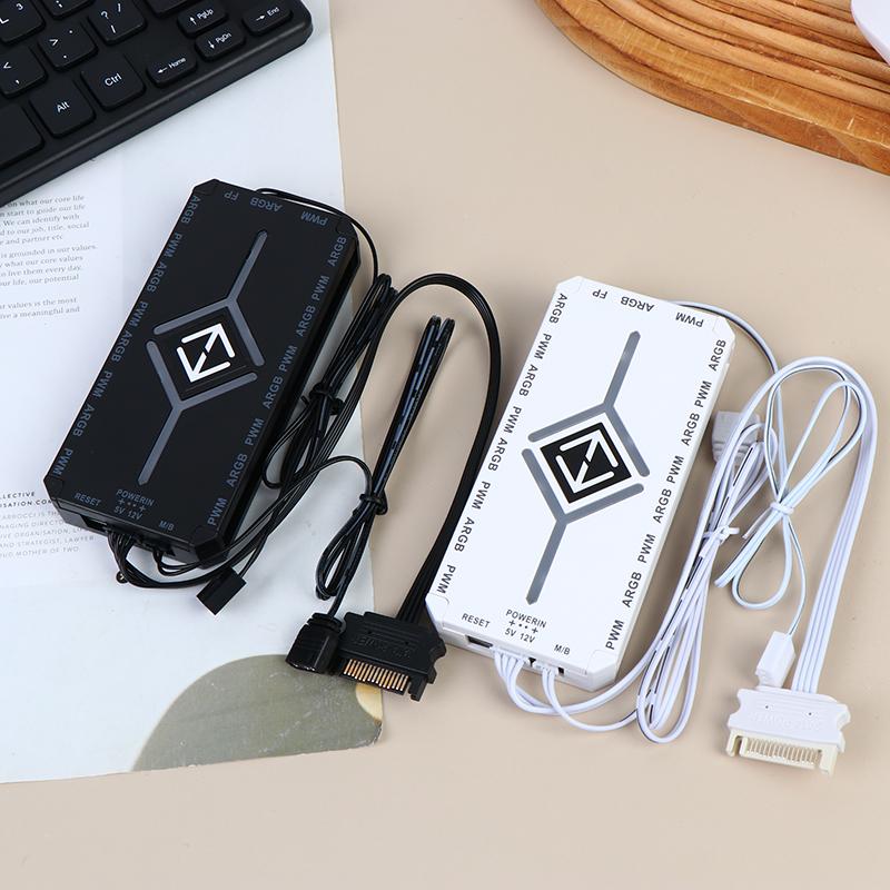 1-9 3-в-1 5В 3-контактный ARGB-контроллер Хаб вентиляторов охлаждения PWM Магнитный хаб с ARGB-контроллером 5В 3-контактный для корпуса ПК
