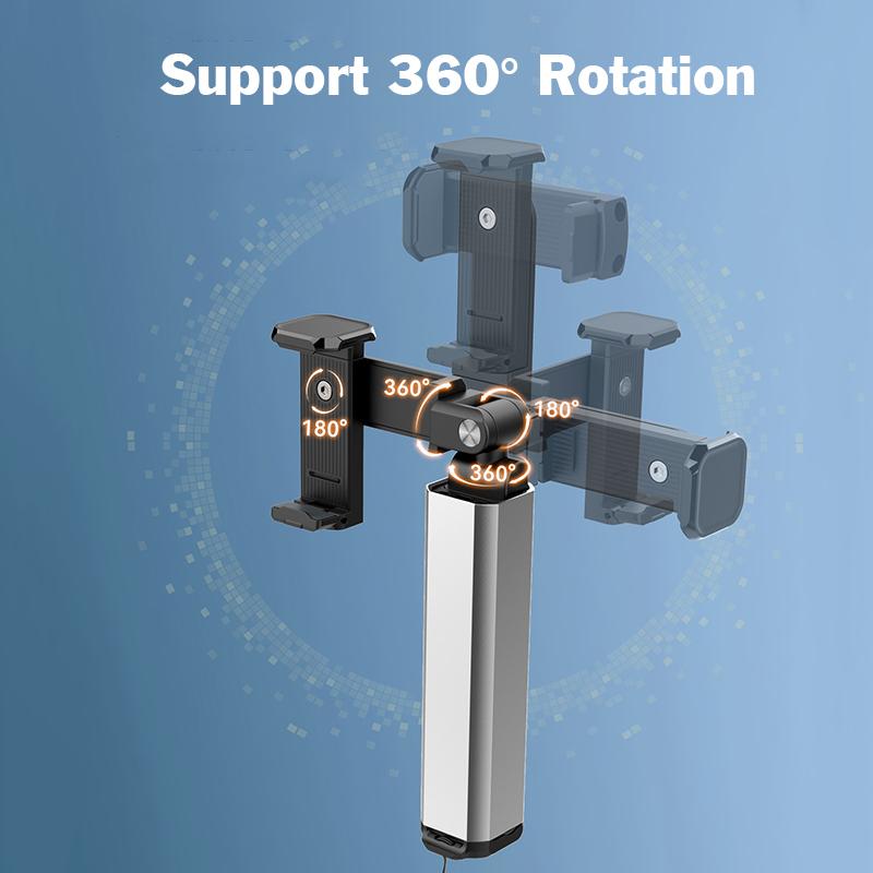 Portable Phone Holder 360° Rotation Desk Station Phone Stand For Live Aluminum Alloy High Quality