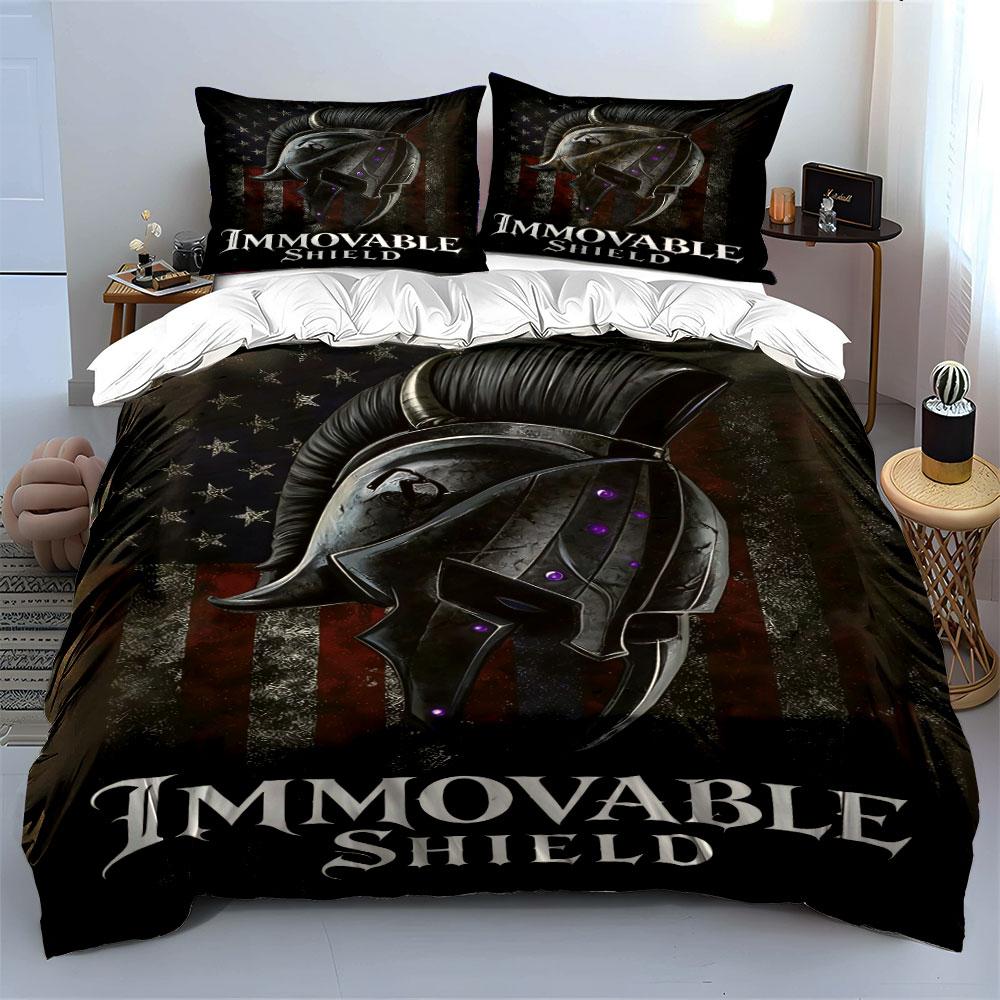 Helmet, shield, flag background. Bedding sets Duvet cover sets Duvet covers Pillowcases(1 * Duvet Cover 2 * Pillowcases without duvet insert)