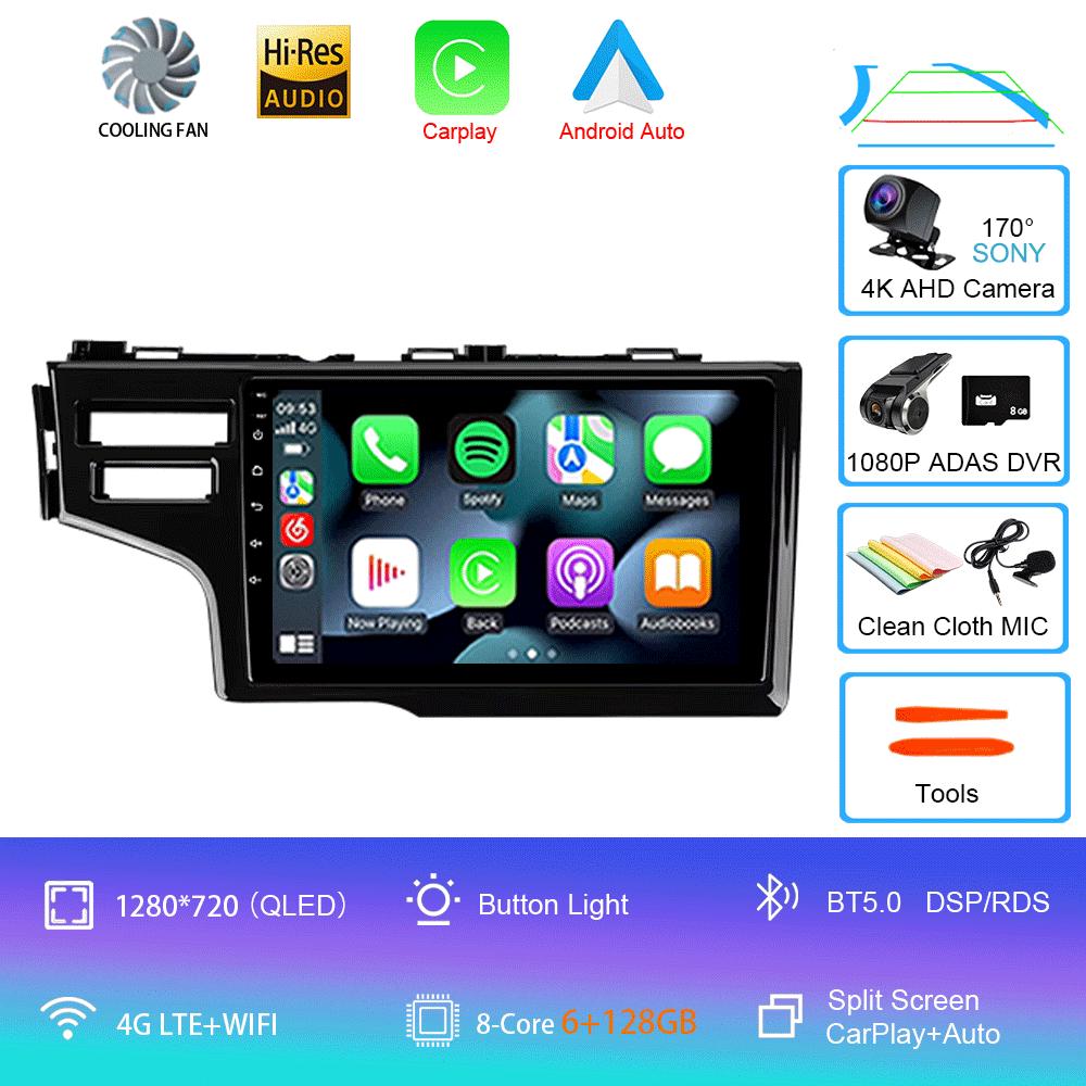 Для Honda Fit Jazz 2014 2015 2016 2017 Автомобильный радиоприемник Android 14 Carplay Автомультимедийный проигрыватель Авторадио GPS Стерео 2din Головное устройство