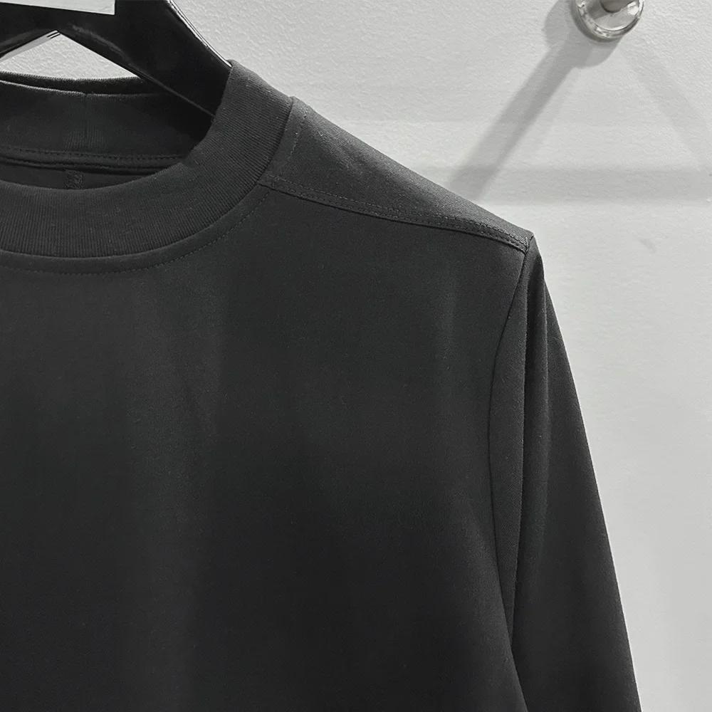 SUBHUMAN Мужская футболка весна/лето 2024 из двух частей, трикотажная, двухслойная, однотонная, свободная, с длинным рукавом