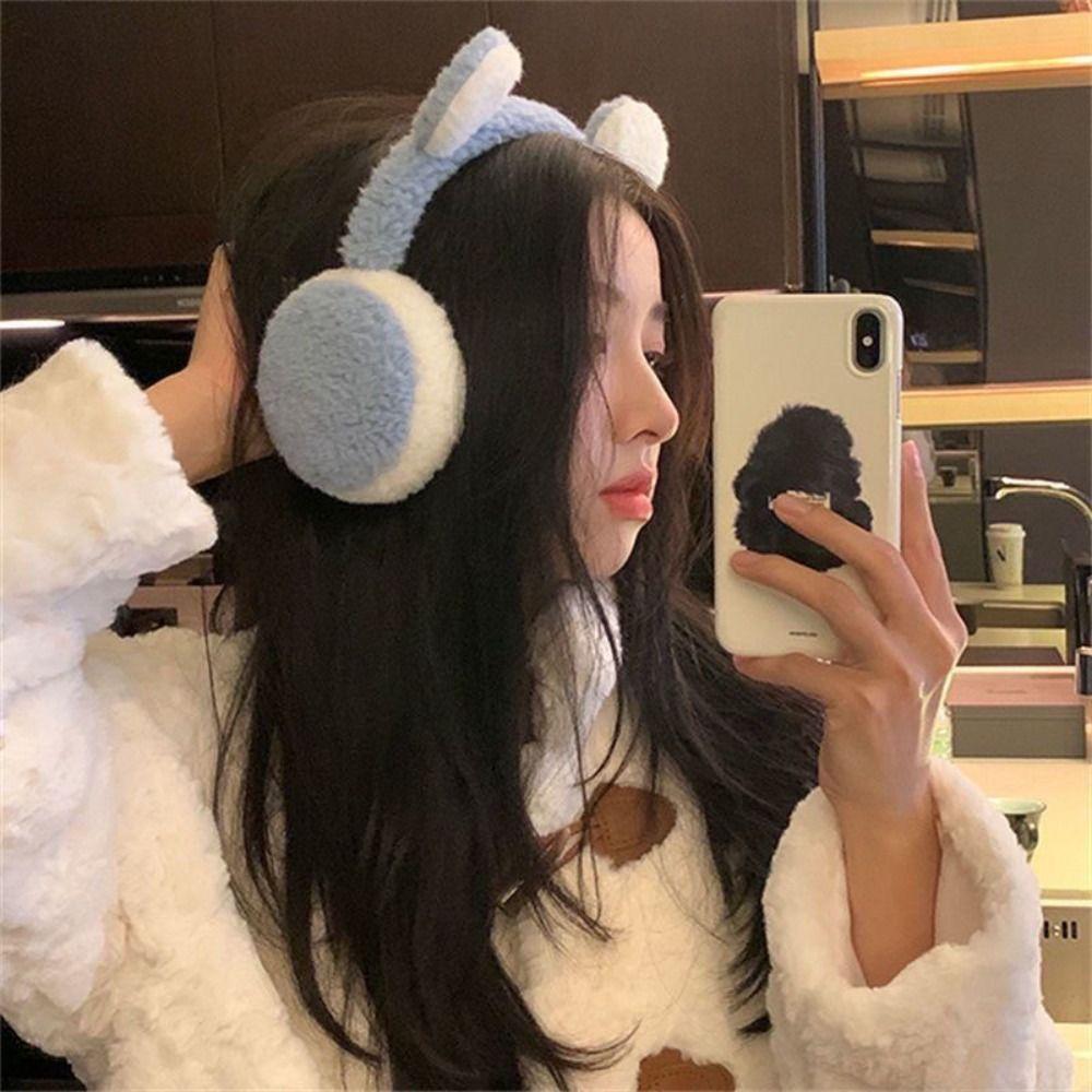 Windproof Winter Plush Earmuffs Warm Women Earflap Korean Bear Ear Earmuffs Girls
