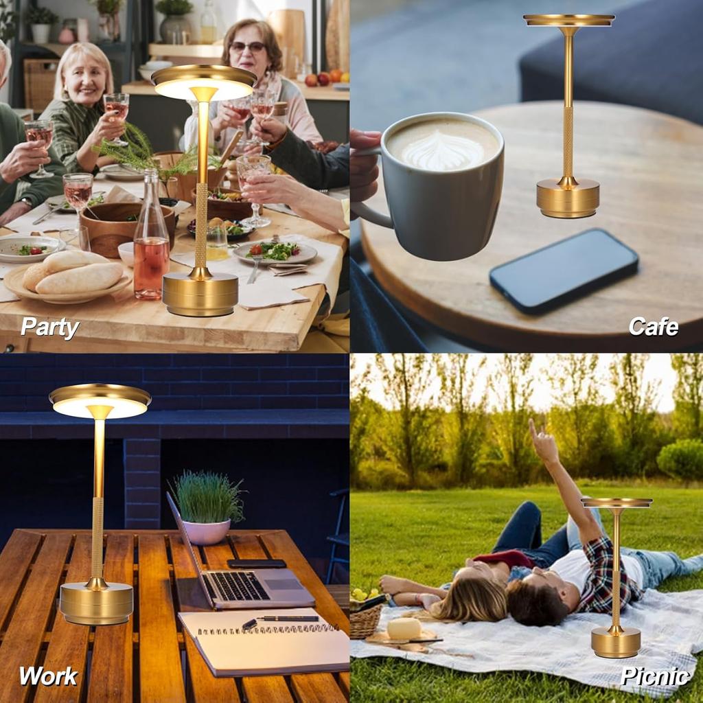 Светодиодные настольные лампы Перезаряжаемая беспроводная настольная лампа с сенсорным управлением Свет для офиса Спальни Номер в отеле Лампа для чтения
