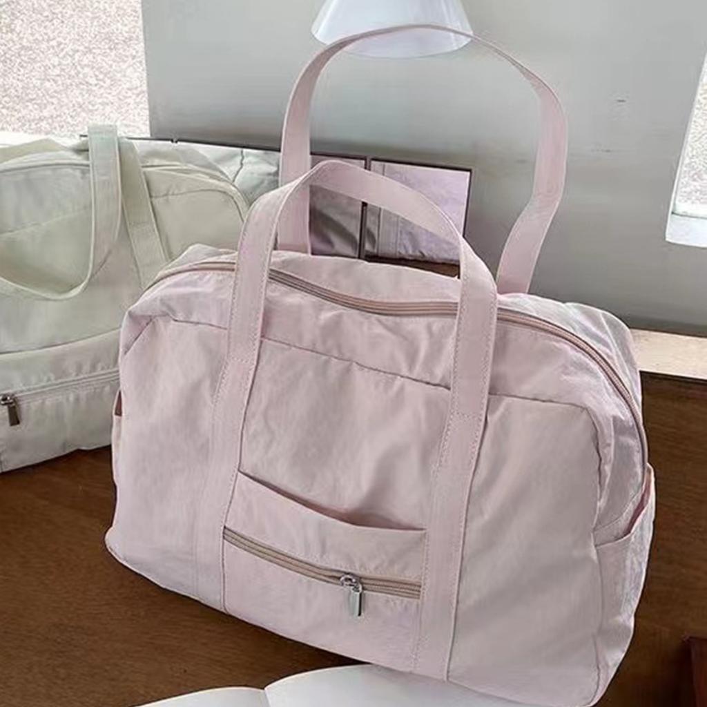 Niche Large-Capacity Short-Distance Travel Bag Girl Pink Commuter Tote Bag Portable Shoulder Bag Factory Goods