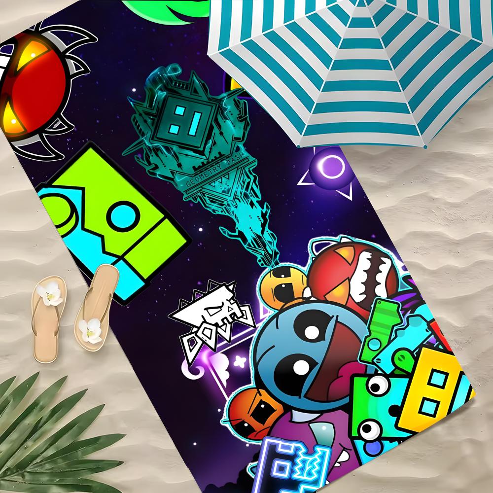 G-Geometry Dash Robtop Games Полотенце Полиэстер Пляжное Полотенце Быстросохнущее Без Песка Банное Полотенце Для Лета Бассейна Путешествий Отпуска