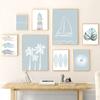 Парусная лодка Доска для серфинга Монстера Пальма Маяк Плакаты и принты Картина на холсте Настенные художественные картины Гостиная Домашний декор