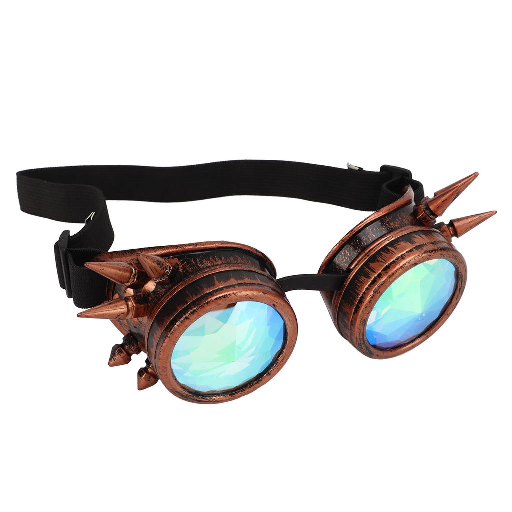 Очки для Хэллоуина Калейдоскоп Рейв Радужные хрустальные линзы Регулируемые Триповый Психоделический Стимпанк