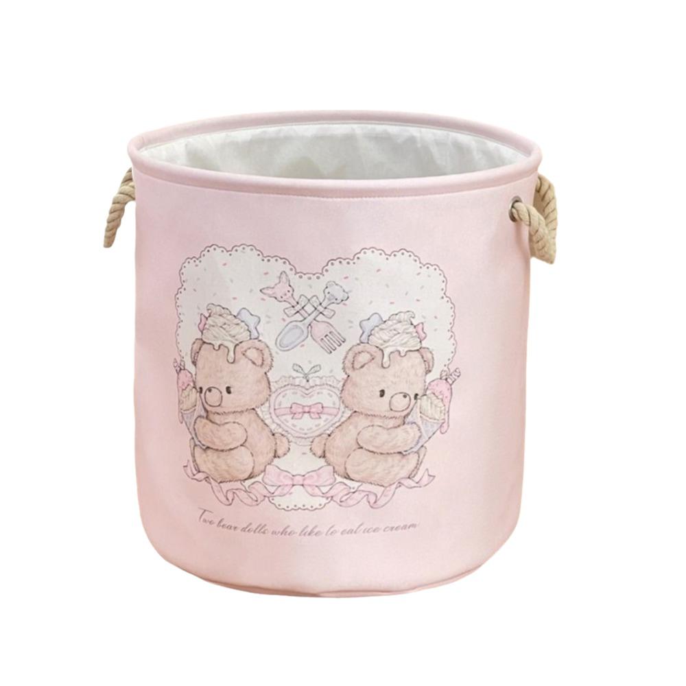 Round Shape Dirty Clothes Basket Cartoon Sundries Storage Basket Laundry Hamper  for Home