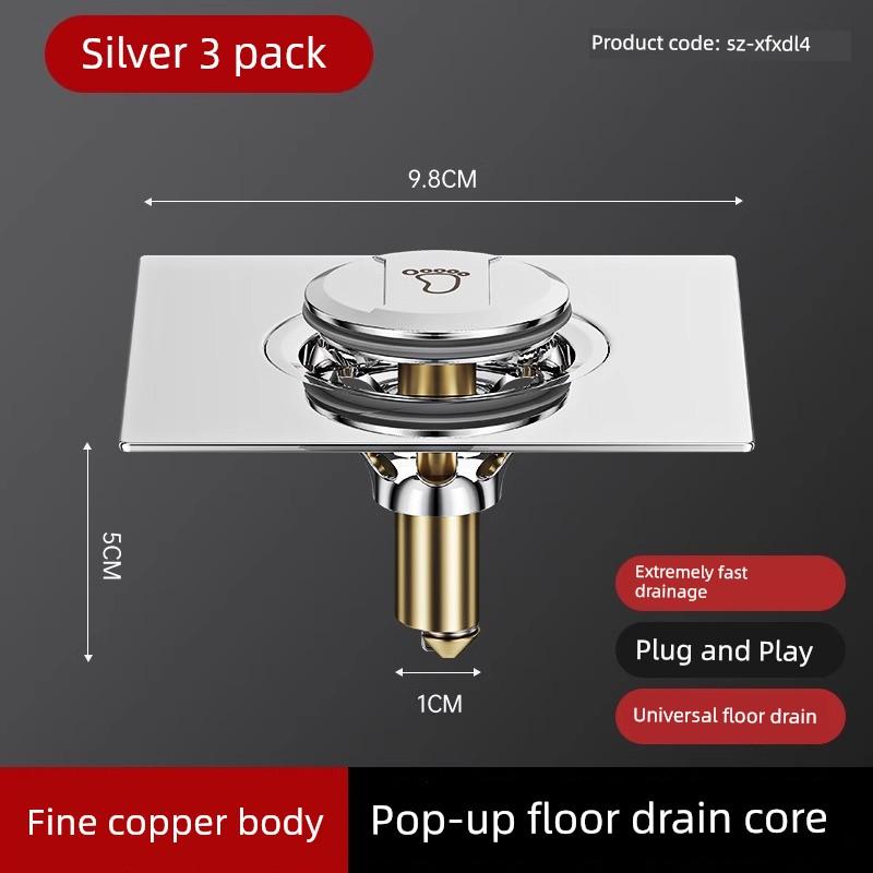 Old Bathroom Floor Drain Renovation, Spring-Loaded Foot-Press Anti-Odor Device, Universal Old-Style Foot-Operated Drain Cover