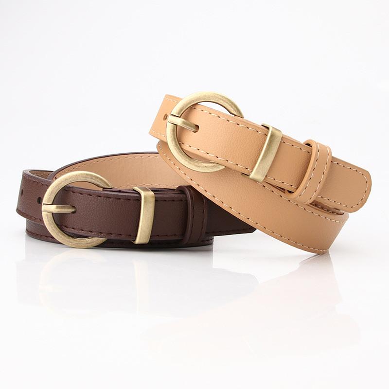 Womens Simple Pu Leather Belt With Alloy Buckle For Fashionable Office And Casual Looks