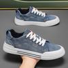 New Blue Cowboy Men Shoes Comfort Vulcanized Shoes Men's Skateboard Shoe Big Size Lace-Up Canvas Shoes  Skate Sneakers