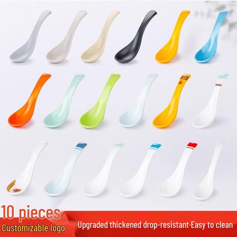 YISHUXIANG Melamine Ramen & Soup Spoons (10-Pack)