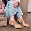 ~ Винтажный балет~ Весна/Лето 2025 Эластичная лента крест на подъеме Толстый каблук Женские сандалии Элегантные полые сандалии на высоком каблуке