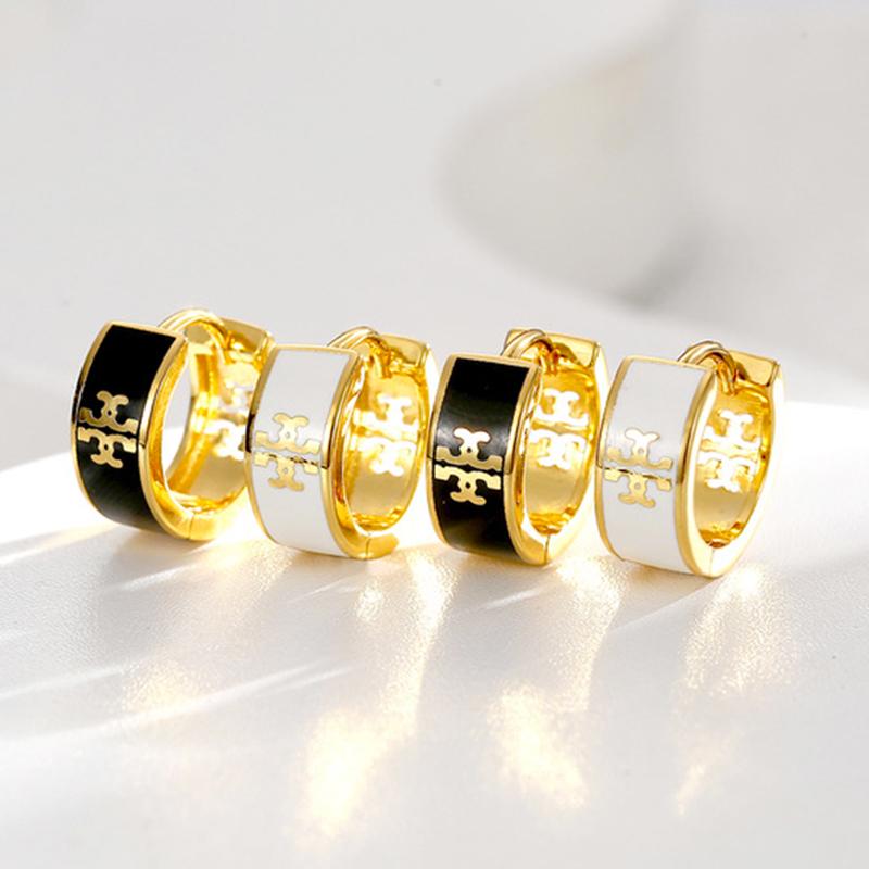 1 пара винтажных трендовых эмалевых серег-пуссет с застежкой-пряжкой для женской изысканной бижутерии, новая европейско-американская мода, черно-белые аксессуары для ушей XYZ