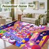 Crystal Velvet Square Rug Custom NameThe Amazing Digital Circus Pattern Non Slip Home Floor Decor Rug
