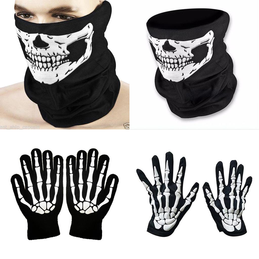 Взрослый мрачный костюм на Хэллоуин, плащ с капюшоном + накидка с черепом + перчатки + набор с косой