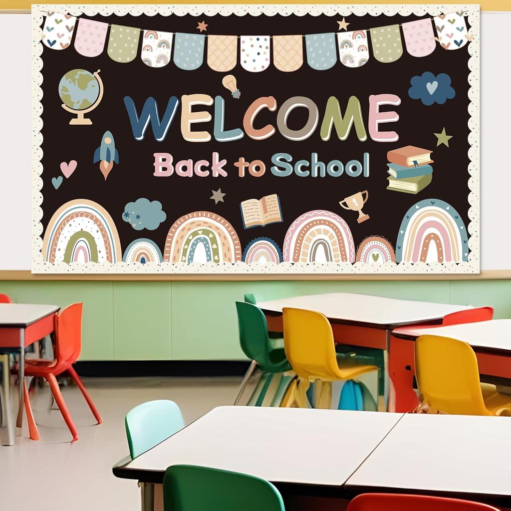 Украшения для доски объявлений «Добро пожаловать» Back to School Бохо Декор класса Бохо Радуга Набор для доски объявлений «С возвращением» Вырезки для школьного офиса