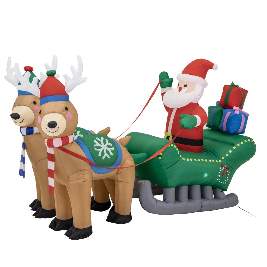 Inflatable Santa Claus Christmas Decoration Sleigh Reindeer
