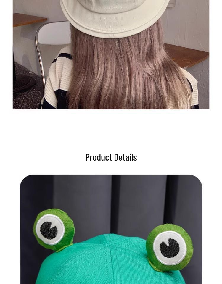 Милая панама рыбака в японском стиле с лягушкой - Большая голова Летняя защита от солнца