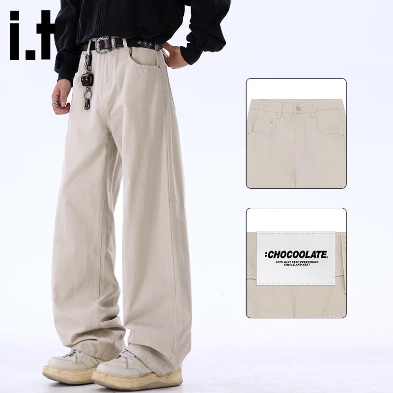 CHOCOOLATEit Мужские джинсы деним широкие штанины свободного кроя