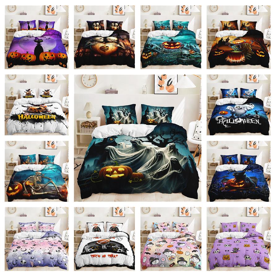 3D комплект постельного белья на Хэллоуин, пододеяльник с призраком террориста, наволочка 2/3, детская комната, домашний текстиль, праздничный подарок