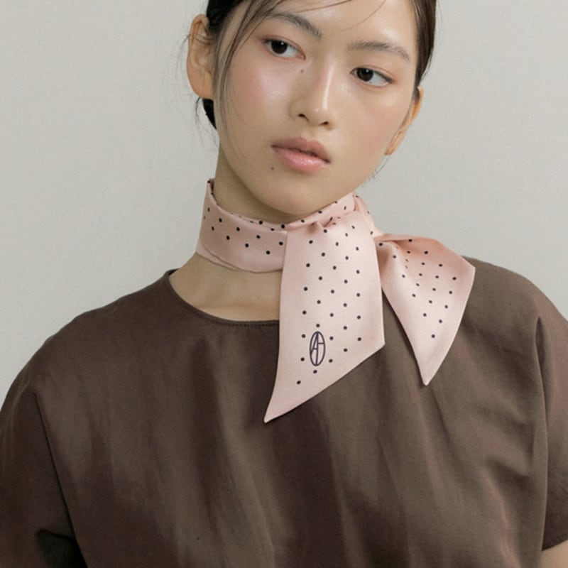 AVVINA PELLE Точечный длинный твилли шелковый шарф (4colors)