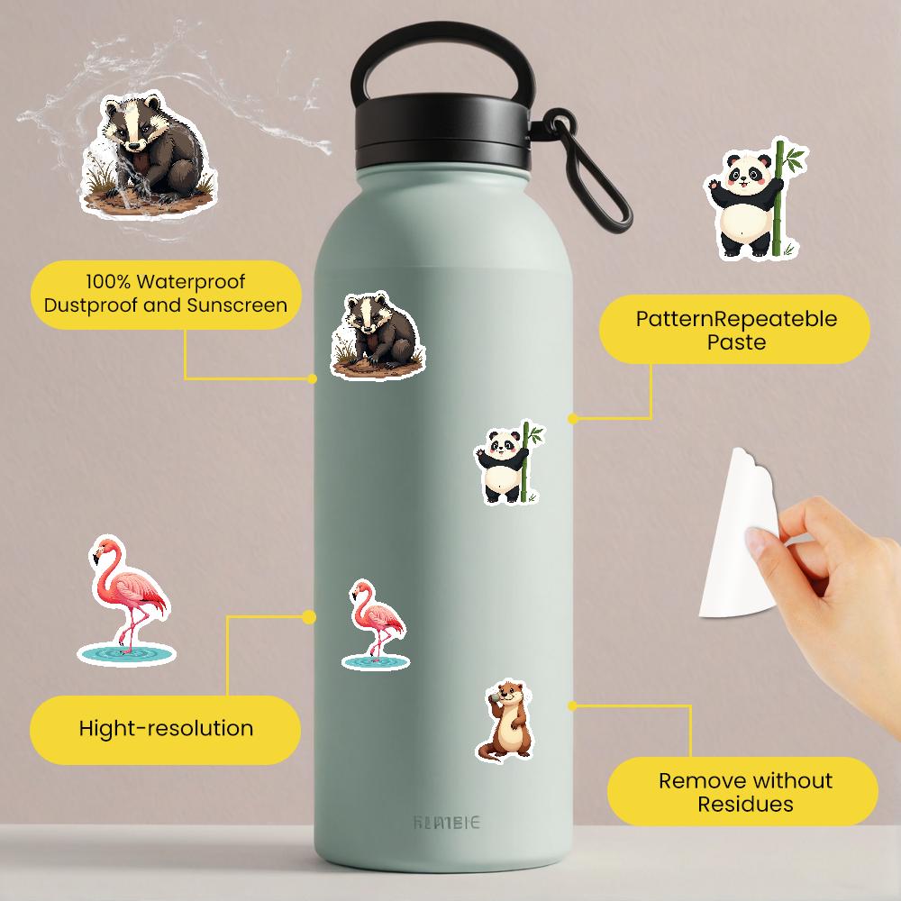 35-70pcs Animal World Stickers From Sea To Land Adorable Stickers Diy Travel Luggage Fridge Laptop Graffiti Sticker